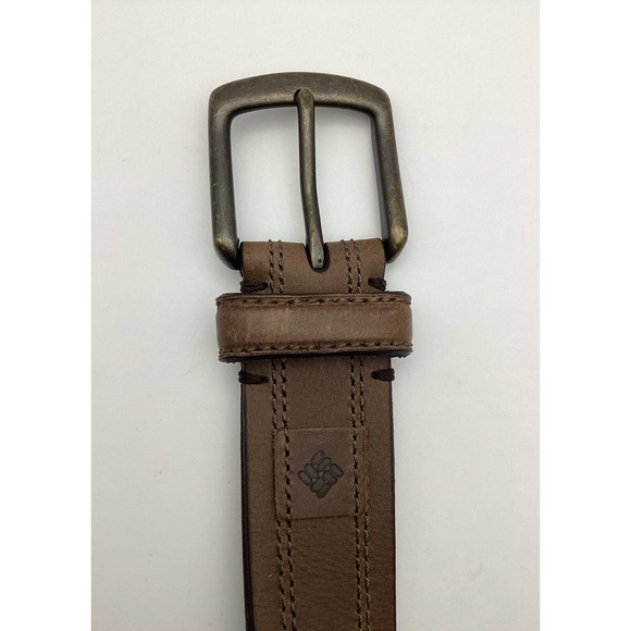 Columbia Brown genuine leather mens belt with double stitching - Large 38 - 40 - Picture 4 of 11